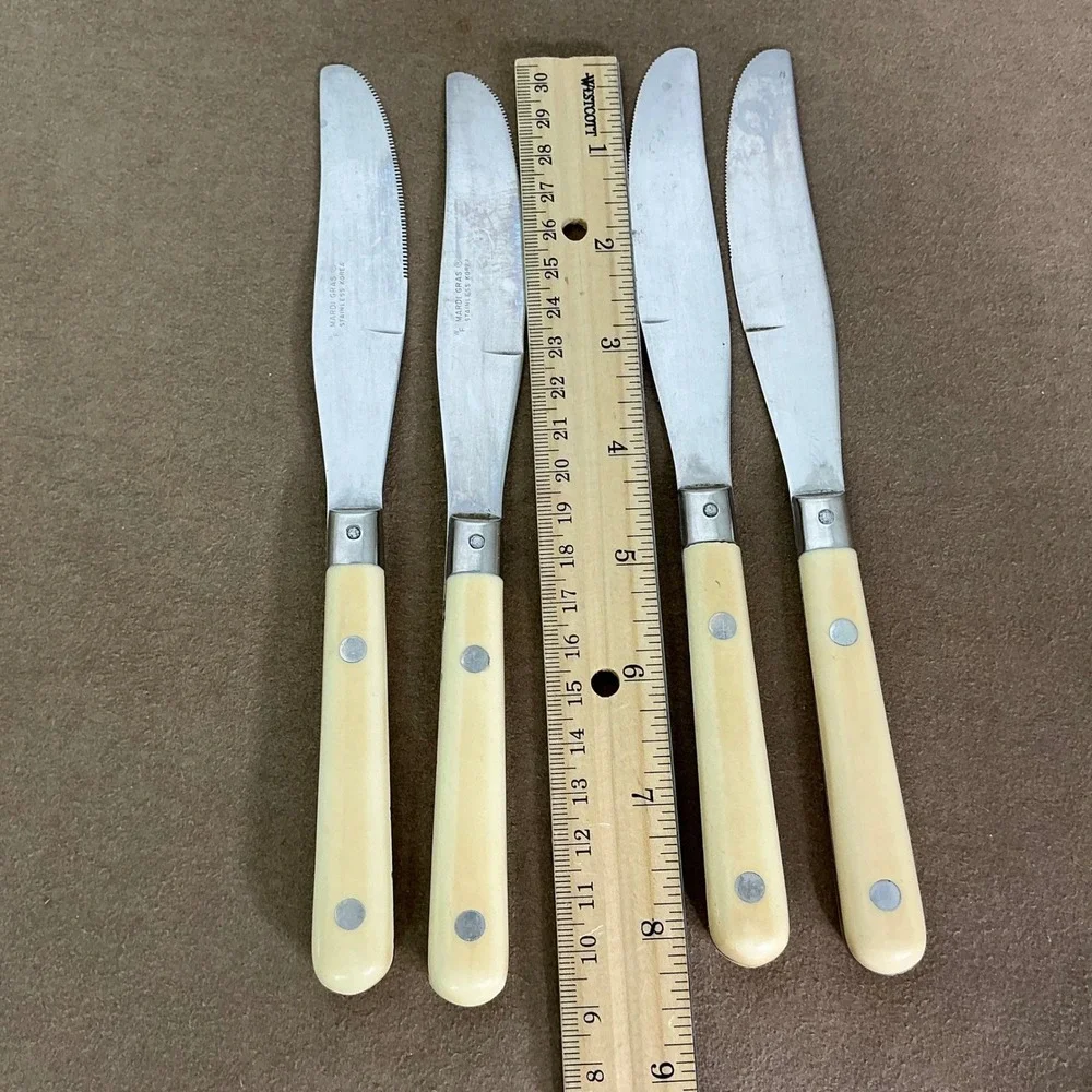 WF Mardi Gras‎ Stainless Flatware Korea Ivory Handle 10pc Fork Spoon Knife Set